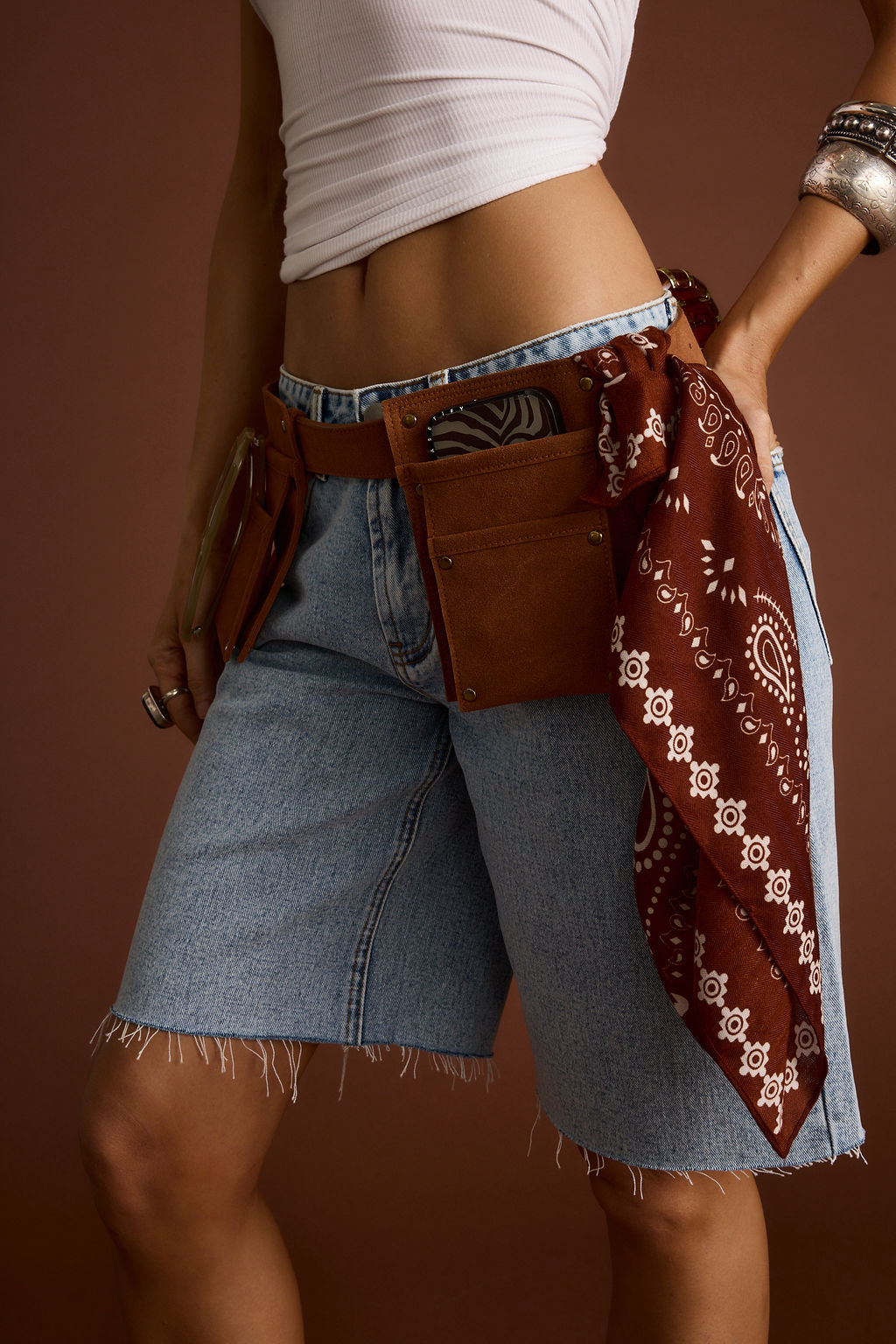 Sparrow Cognac Faux Suede Carpenter Belt