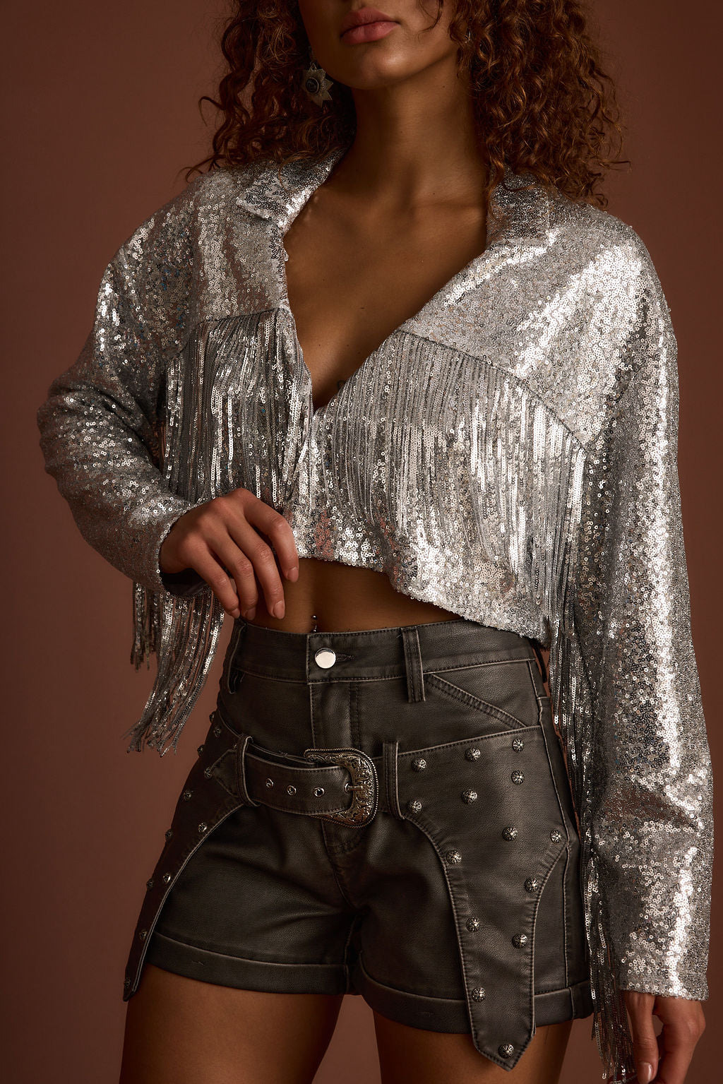 Star Crossed Sequin Fringe Jacket