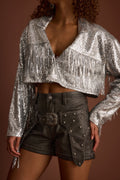 Star Crossed Sequin Fringe Jacket