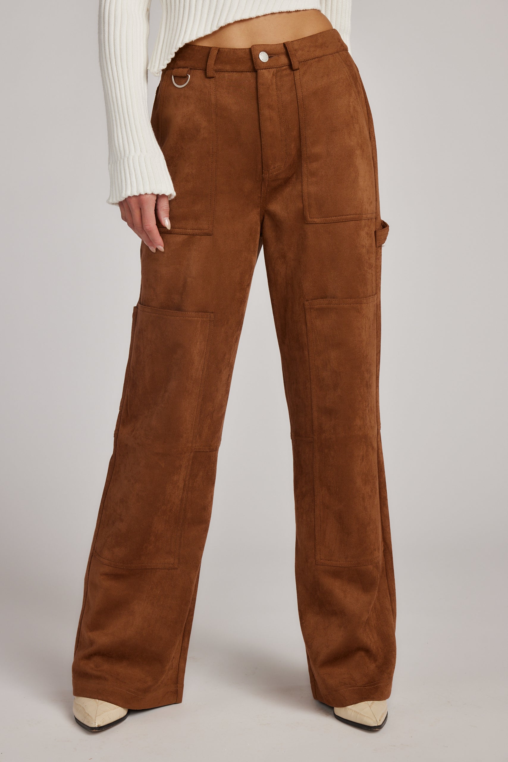 Brown Eco Suede Pants – Am-Look