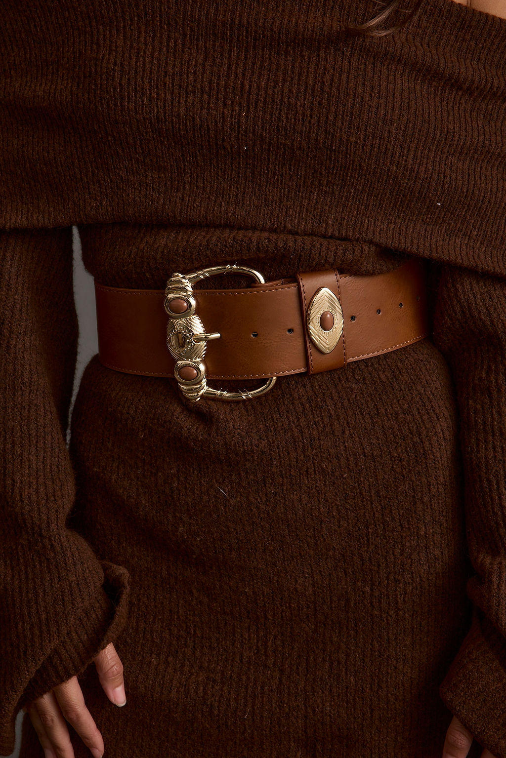 Suncrest Gold and Brown Statement Belt
