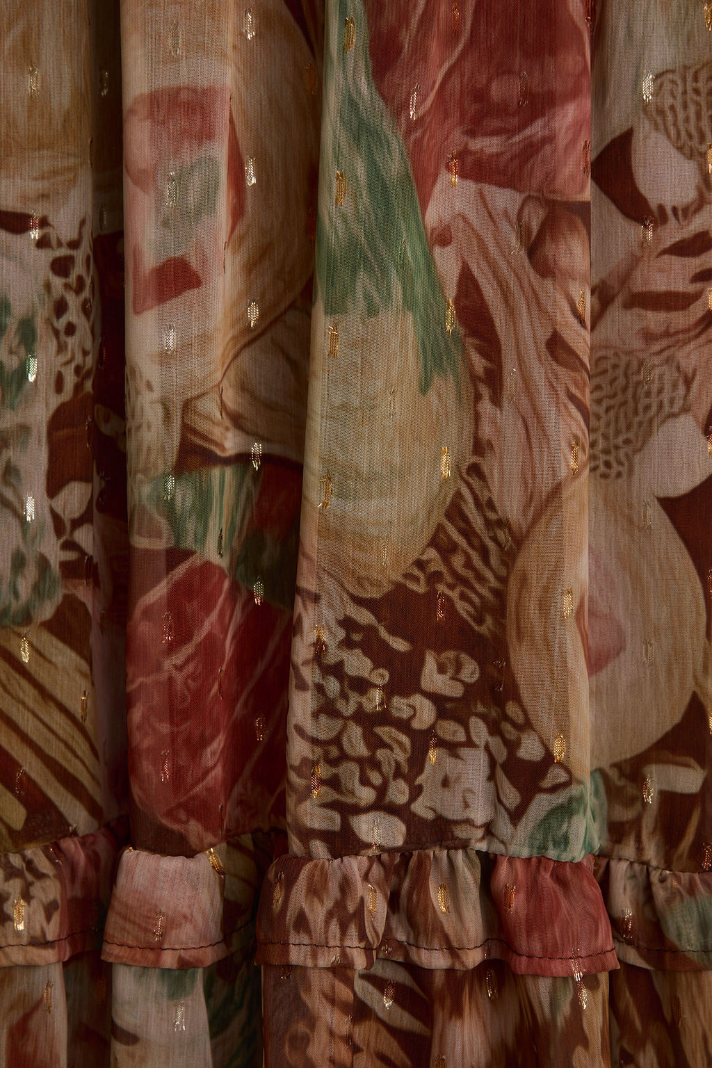 Sundance Rust Multi Printed Maxi Dress