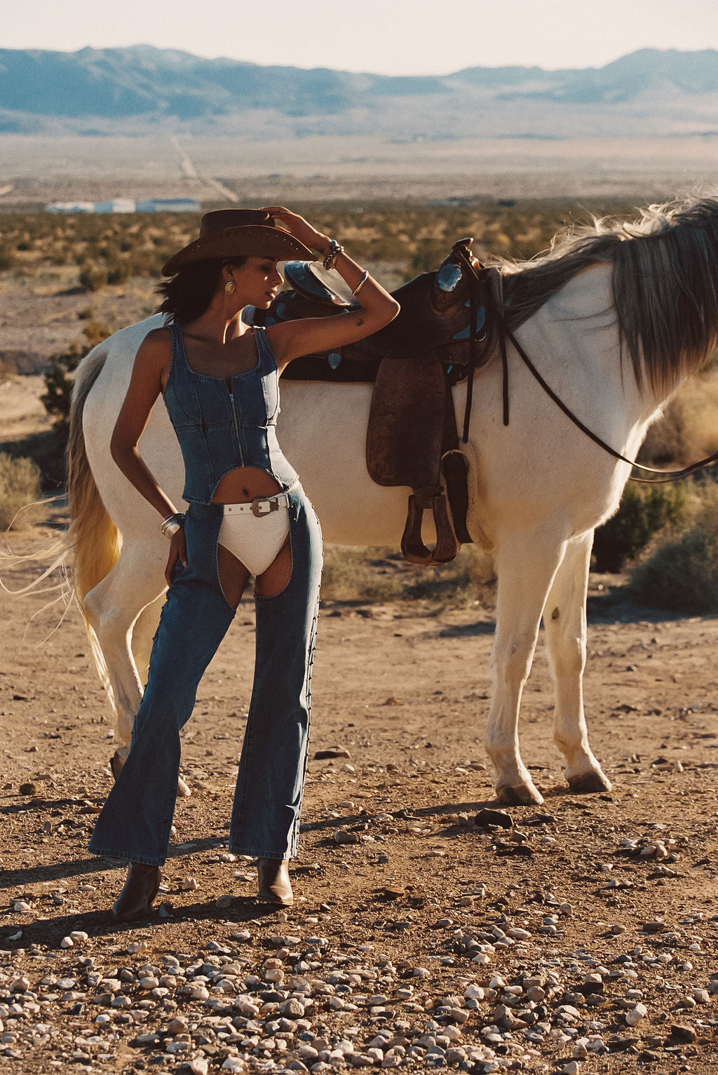 Revelry Studded Denim Chaps | 12th Tribe