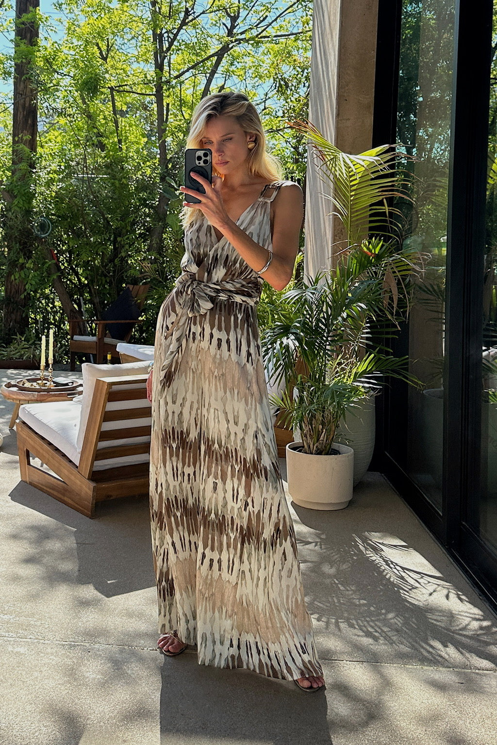 Salinas Abstract Satin Jumpsuit