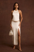 Saltwater Ivory Satin Maxi Dress