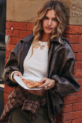 Santiago Espresso Vegan Leather Jacket
