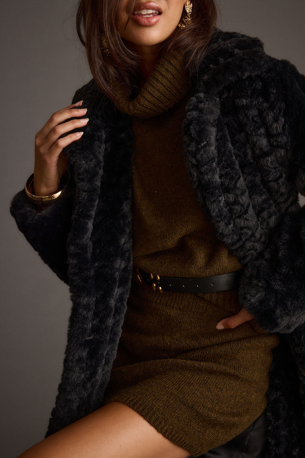 Sasha Black Floor Length Coat