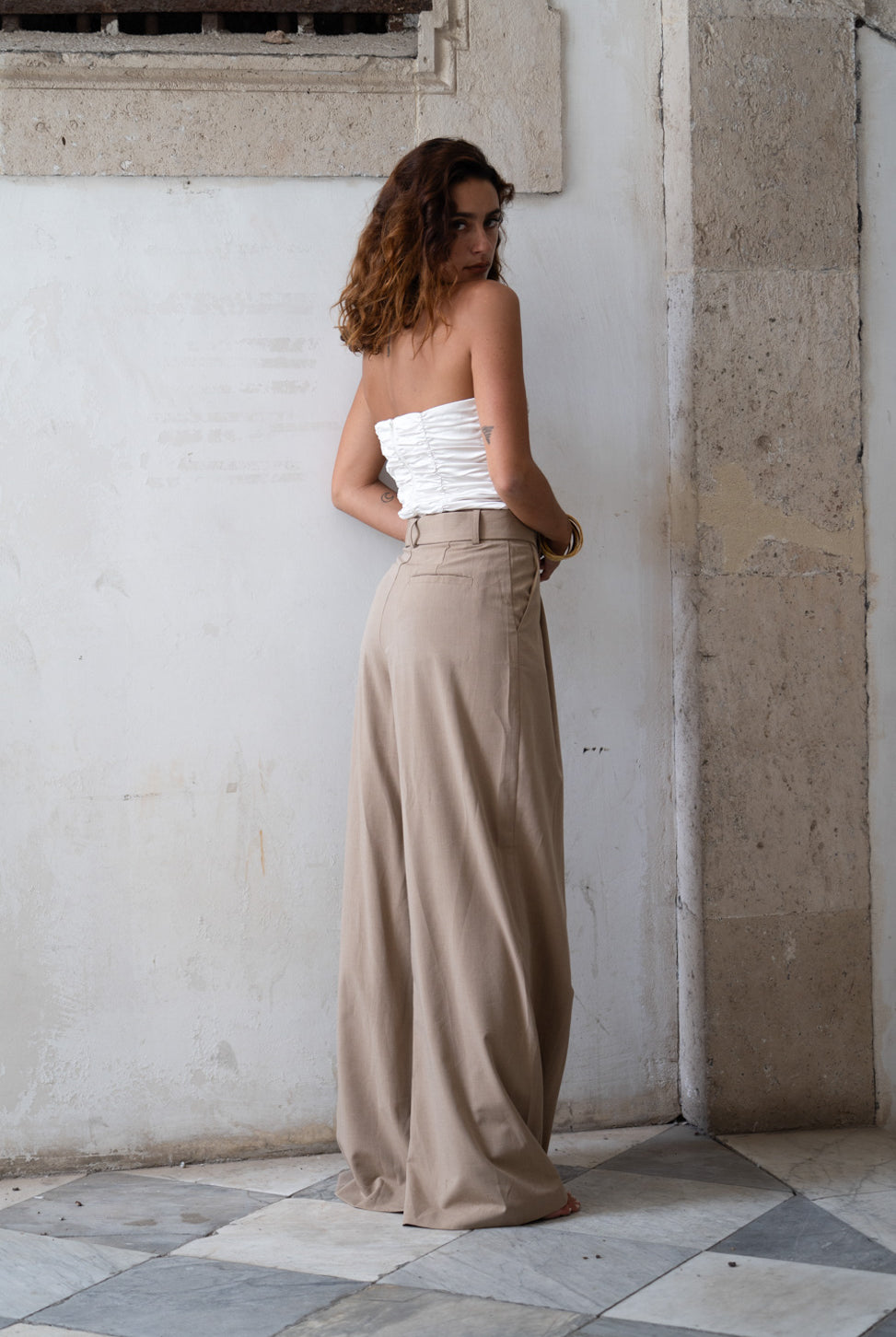 Cubana Rust Satin Bandeau Top