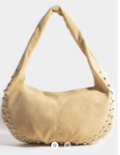 FAME TAN SUEDE STUDDED BAG