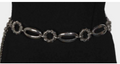 Mixed Metallic Oval Chain Belt - SILVER