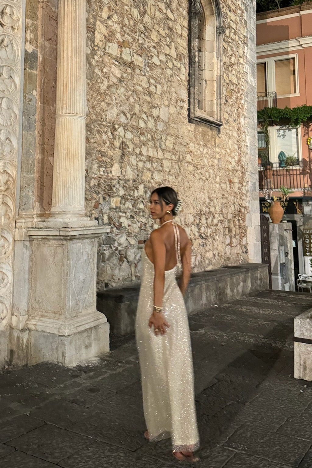 Serafino Gold Embellished Maxi Dress Serafino Gold Embellished Maxi Dress