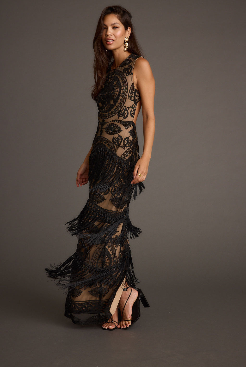 Shania Black Mesh Rhinestone Jumpsuit