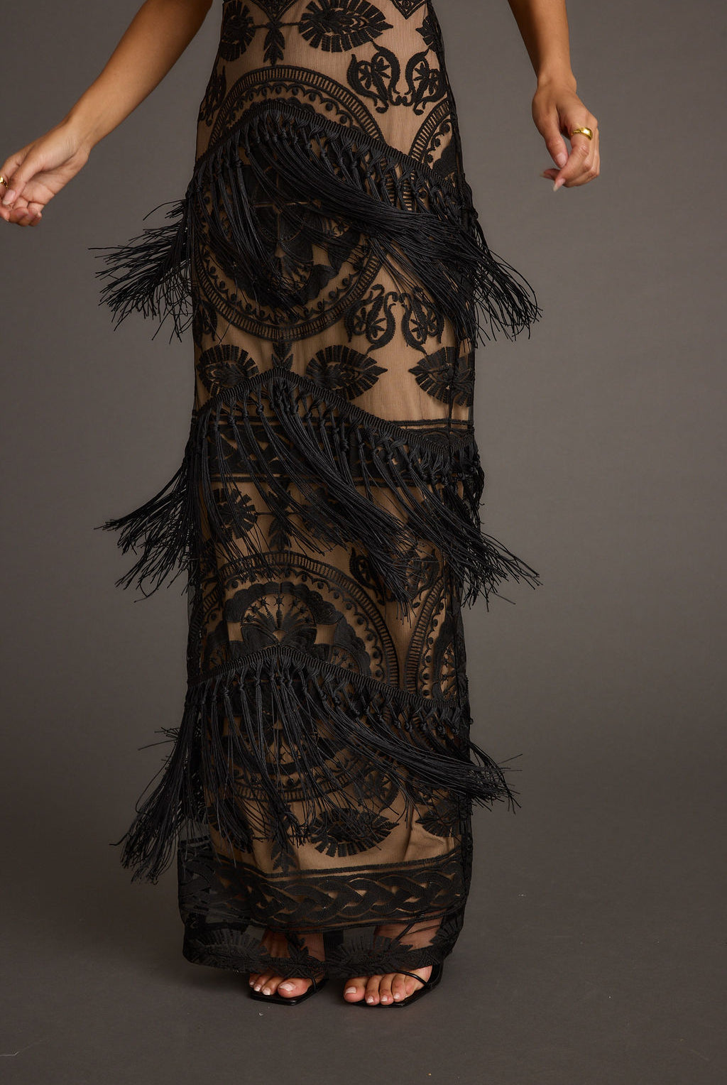 Shania Black Mesh Rhinestone Jumpsuit