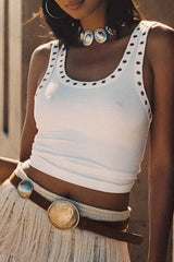 Shay White Grommet Tank