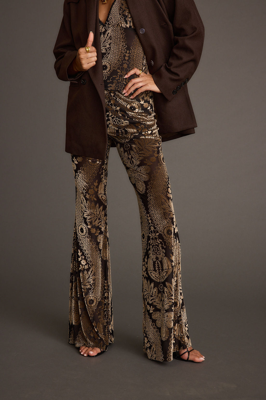 Silver Springs Burnout Velvet Flare Pants