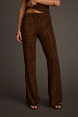 Silver Springs Cognac Zebra Flare Pants