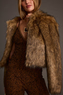 Misty Brown Faux Fur Coat