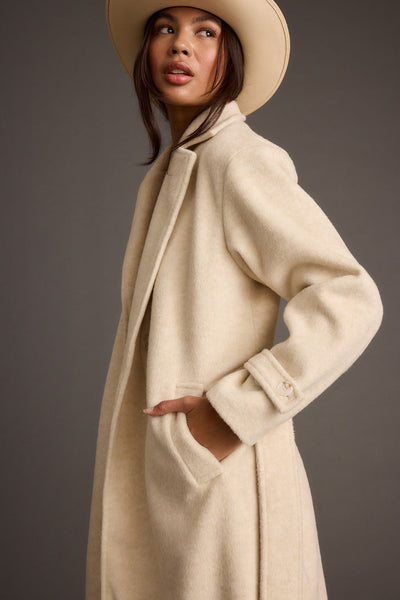 Sinclair Ivory Belted Coat – 12th Tribe