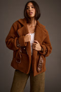 Slater Mocha Moto Sherpa Coat