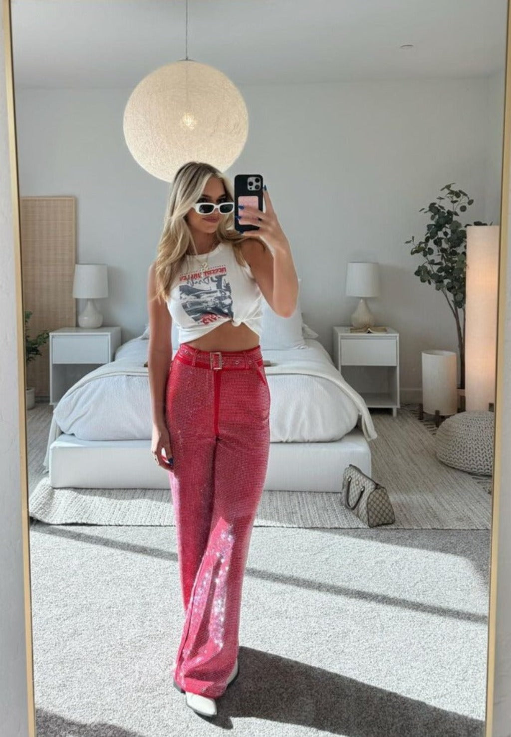 Ace Red Rhinestone Pants