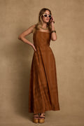Sol Terracotta Abstract Maxi Dress