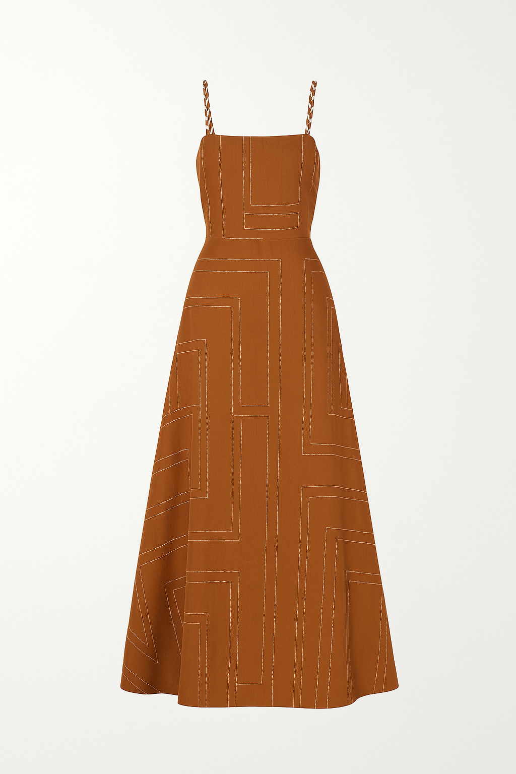 Sol Terracotta Abstract Maxi Dress