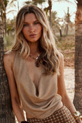 Solene Gold Halter Top