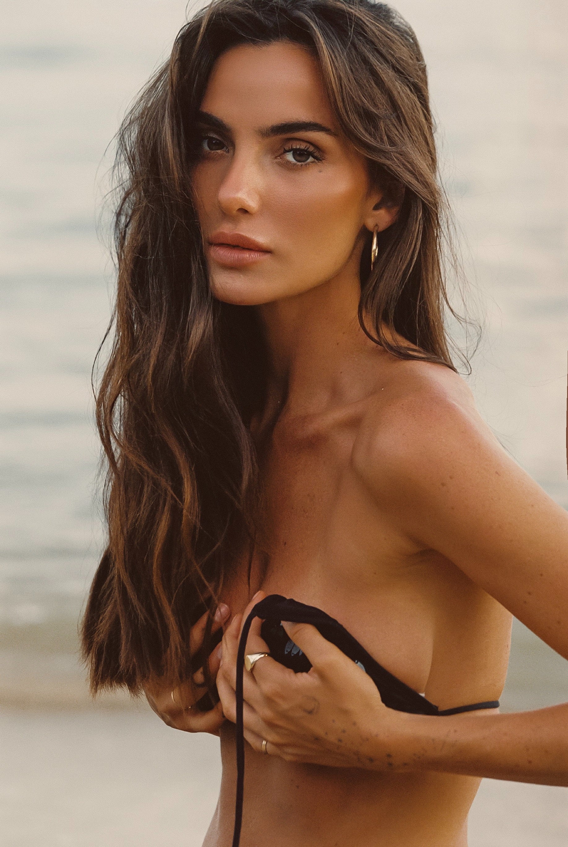 Sombra Black Sequin Bikini Top