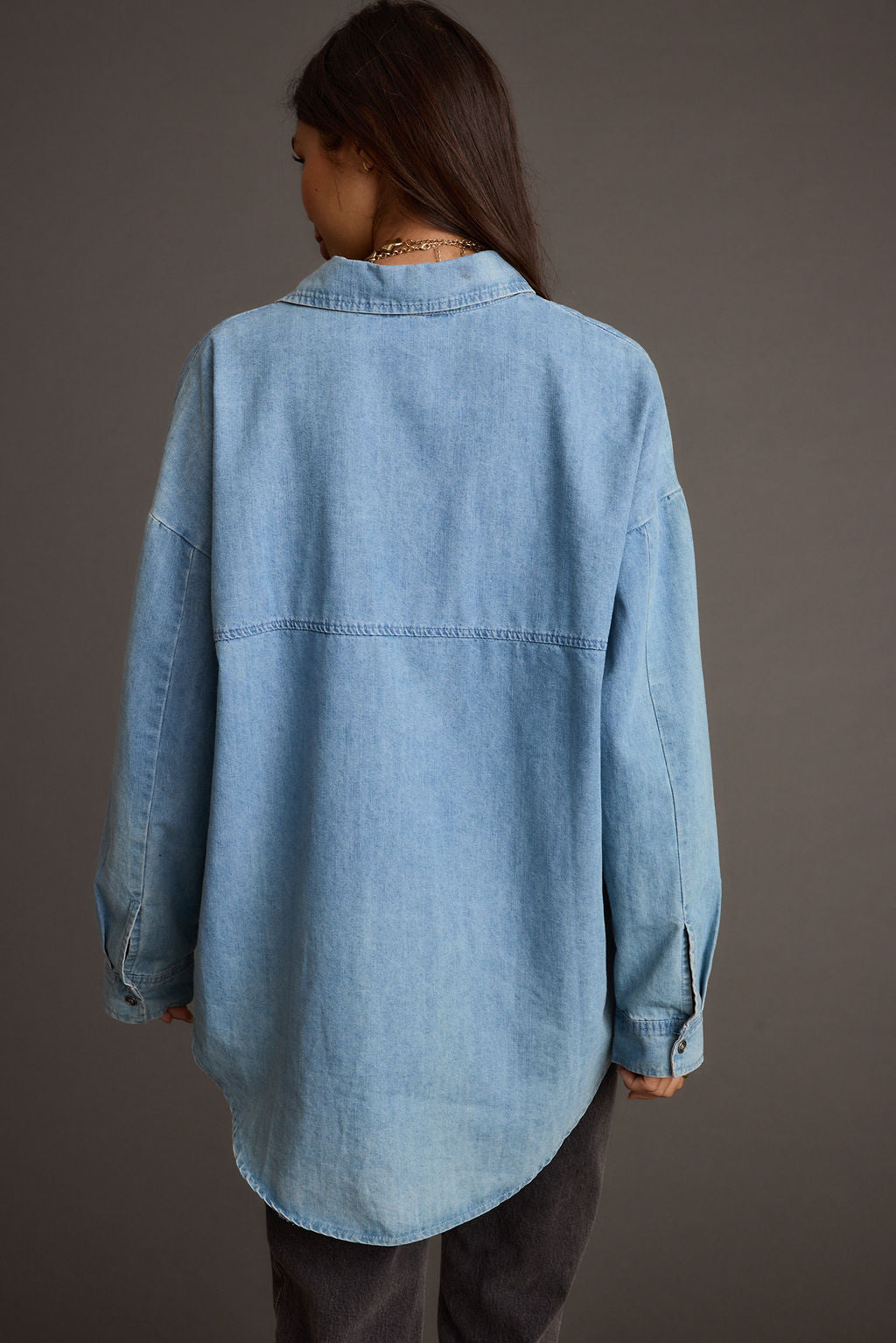 Springsteen Chambray Oversized Button Down Shirt