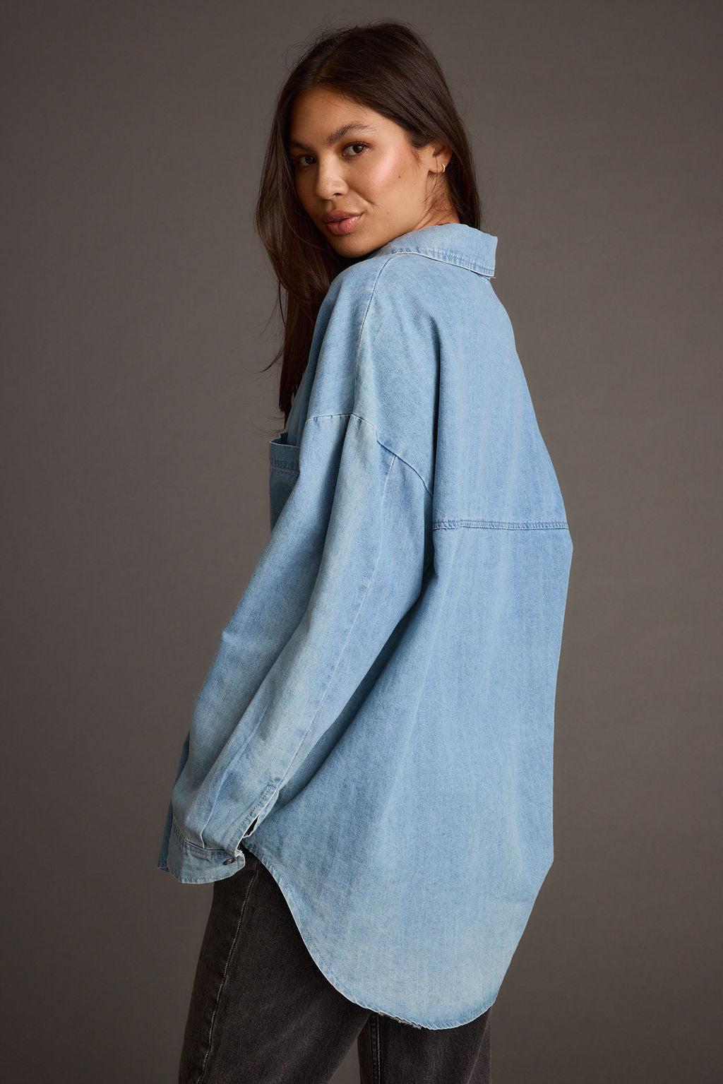Springsteen Chambray Oversized Button Down Shirt