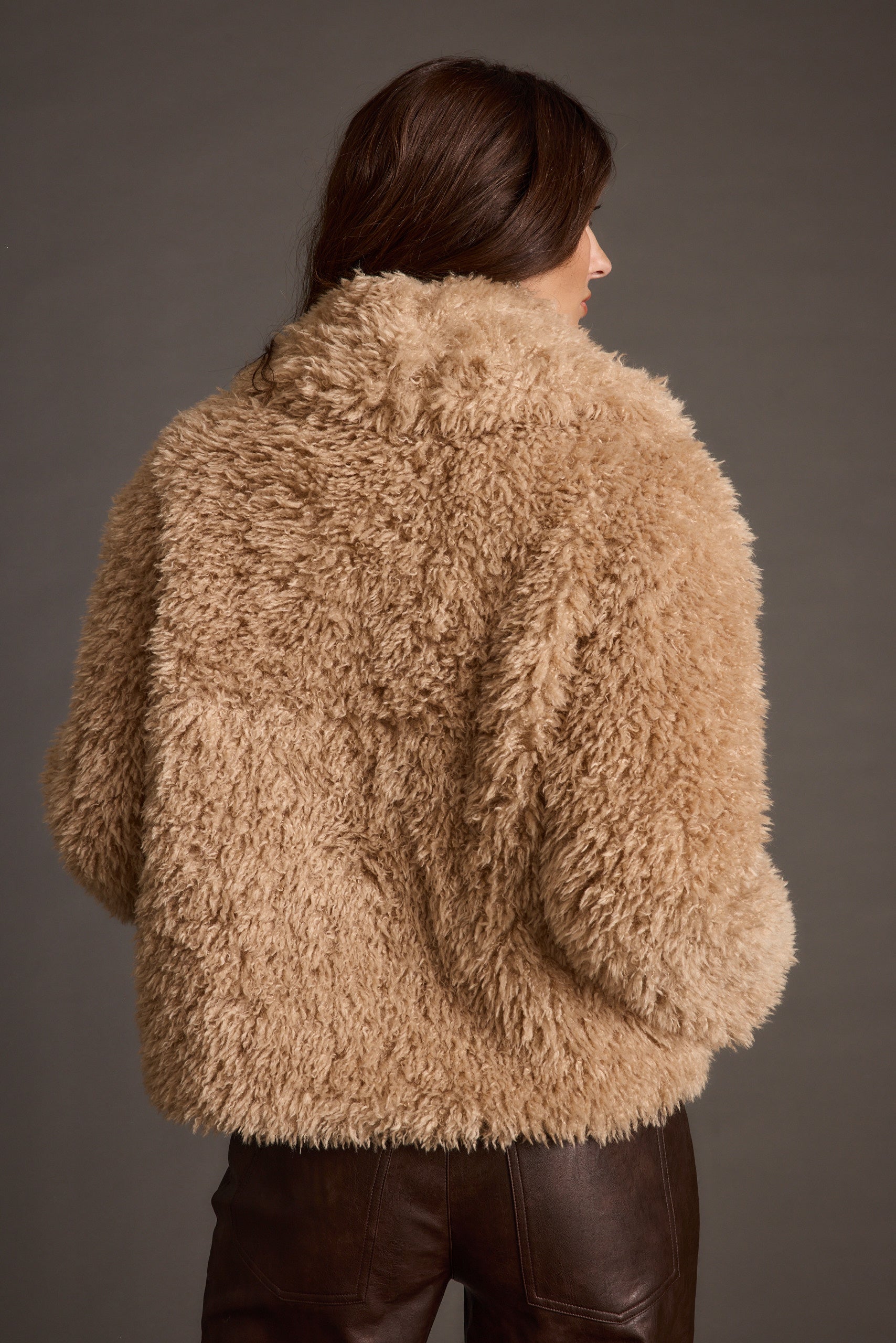 Suki Camel Shearling Coat