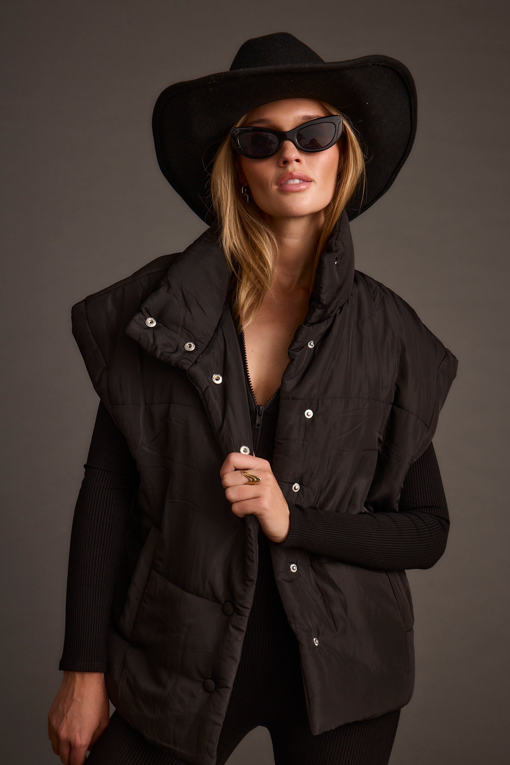 Summit Black Puffer Vest