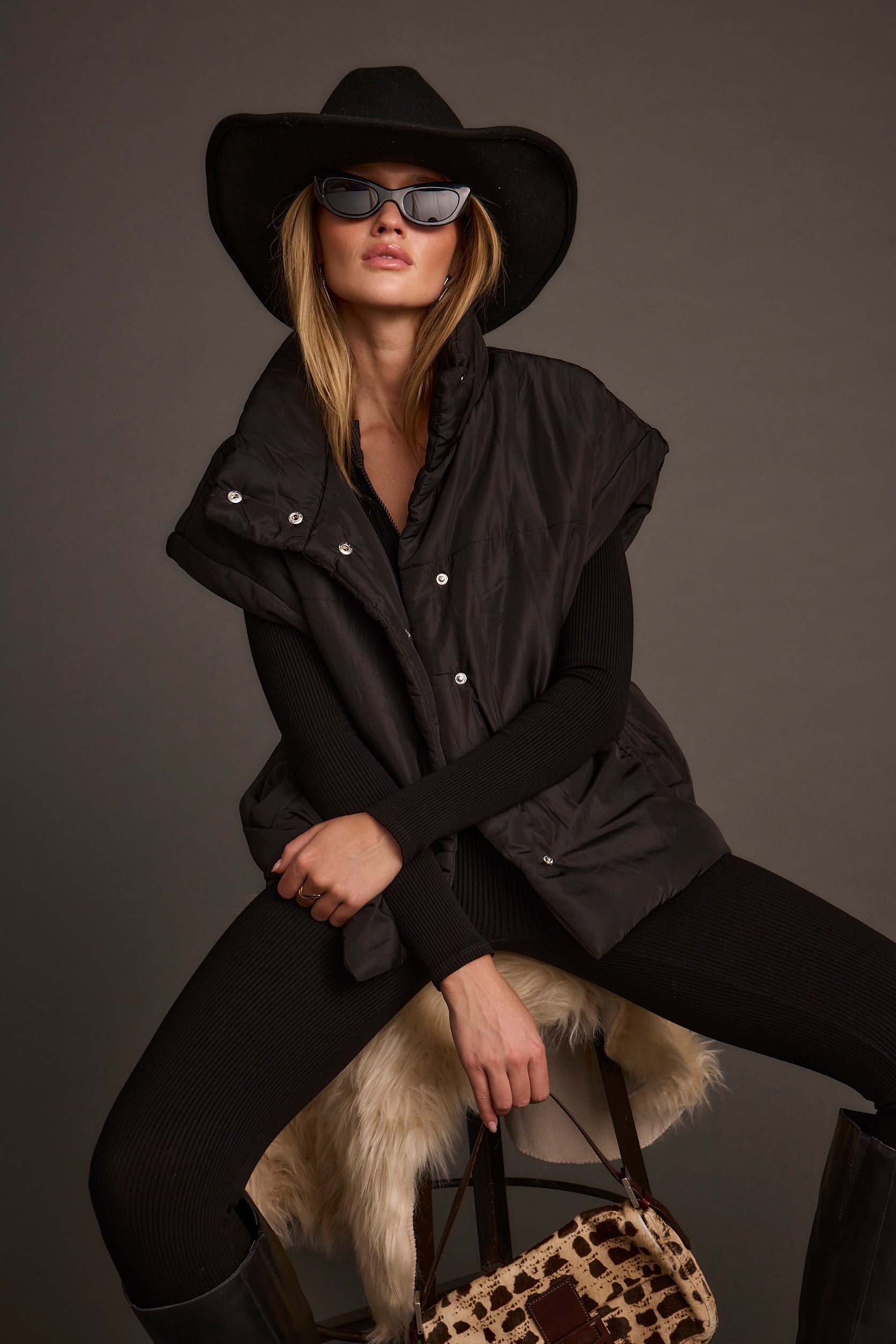 Summit Black Puffer Vest