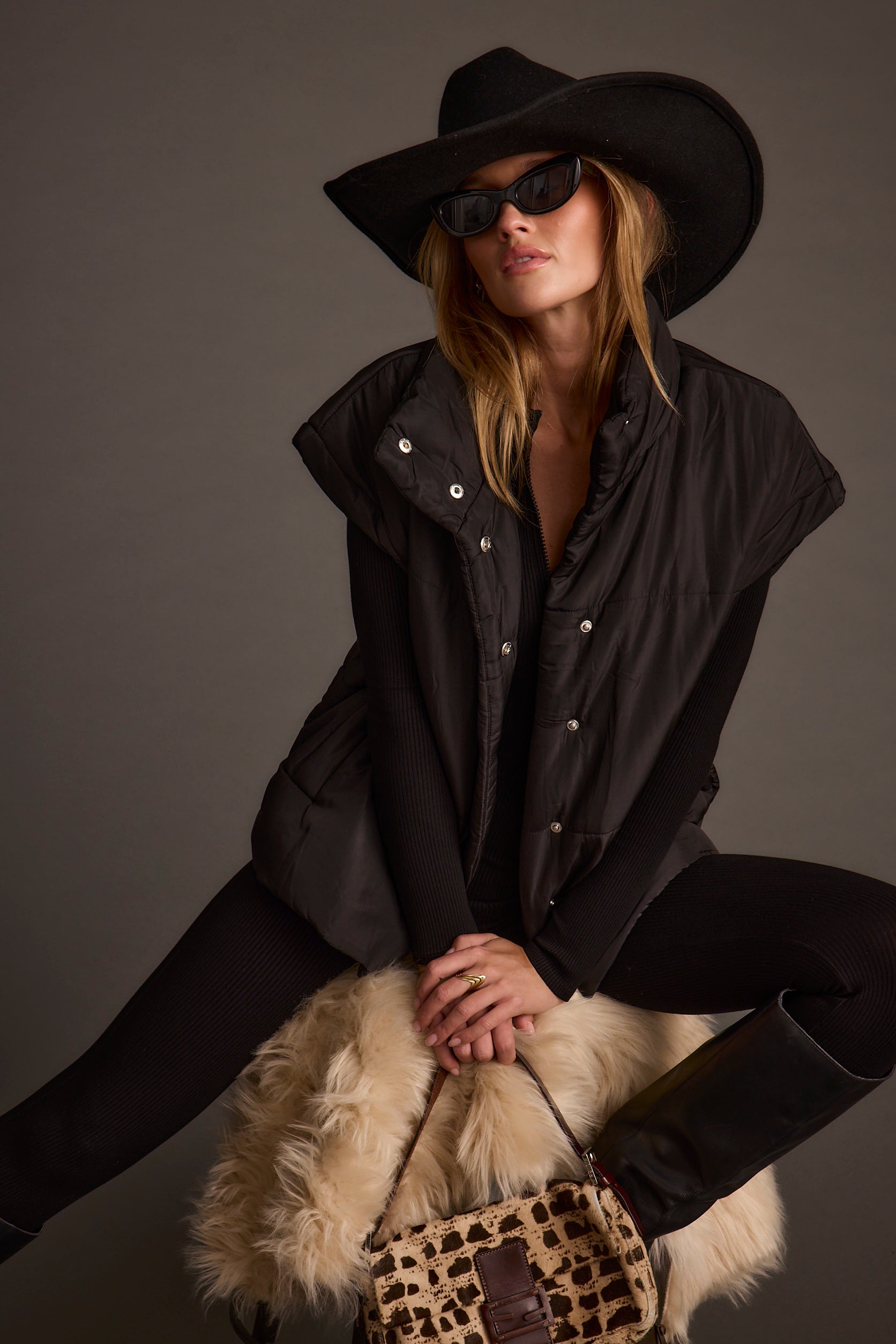 Summit Black Puffer Vest