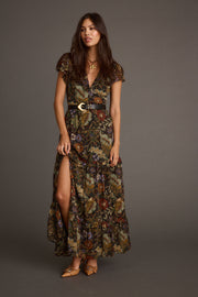 Prosecco White Rosette Frill Maxi Dress