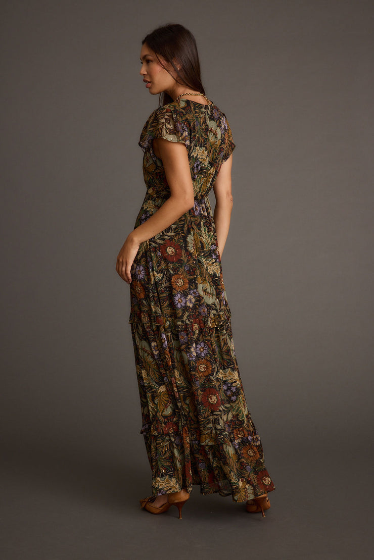 Women's Boho Floral Paisley Maxi Dress – V Neck Long Sleeve Casual Summer Dress