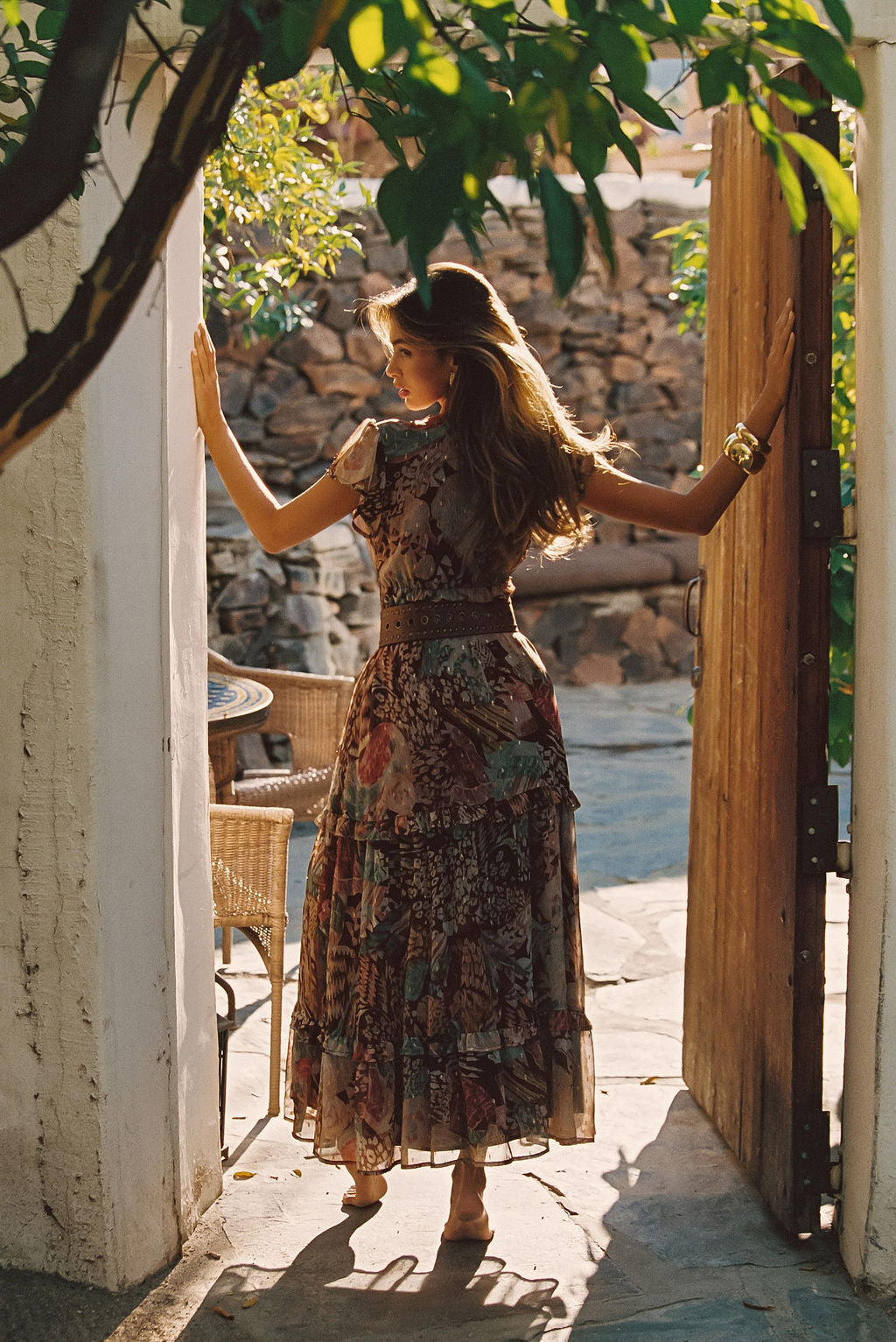 Women's Rust Printed Maxi Dress | 12th Tribe Women's Rust Printed Maxi Dress | 12th Tribe