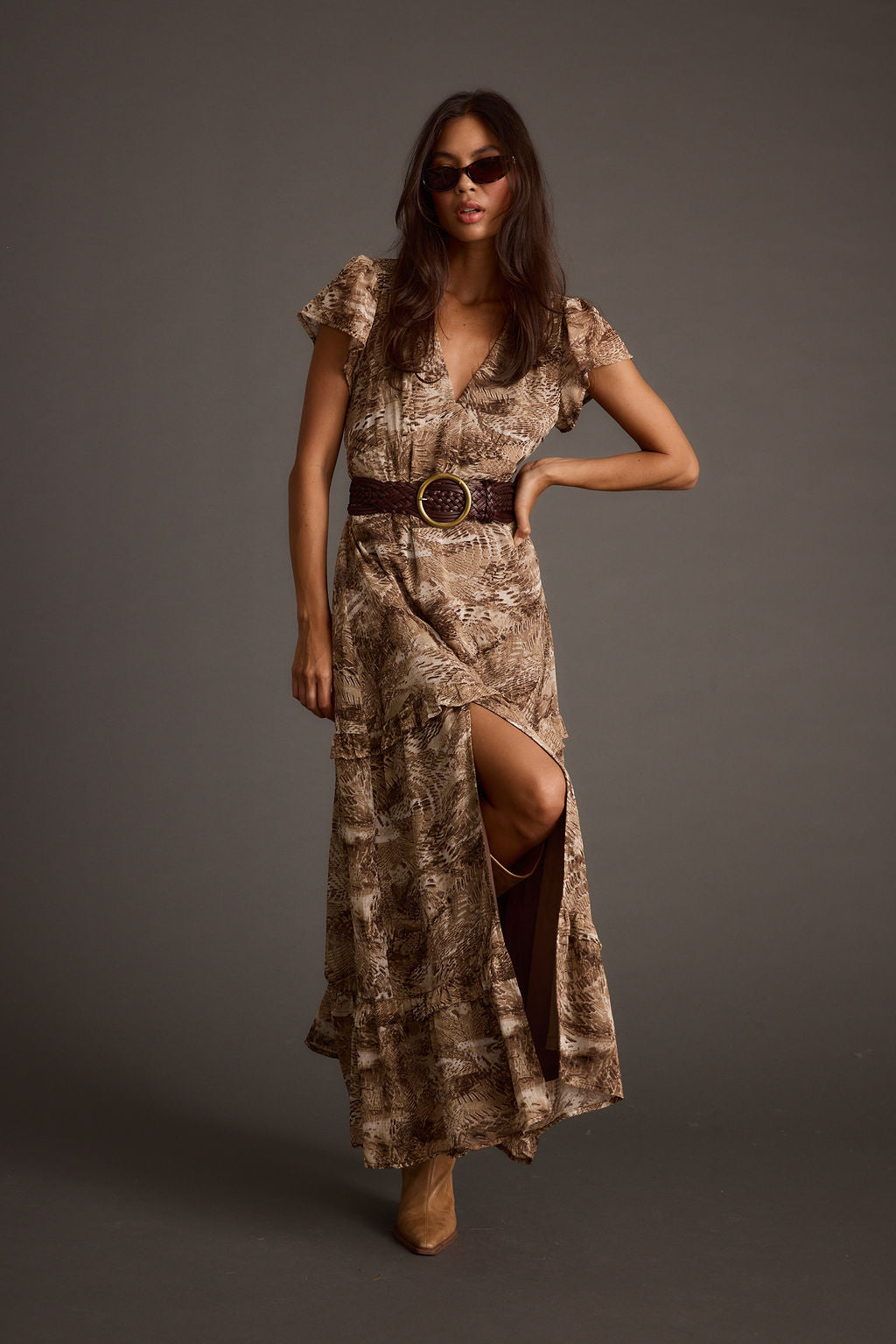 Sundance Mocha Printed Maxi Dress