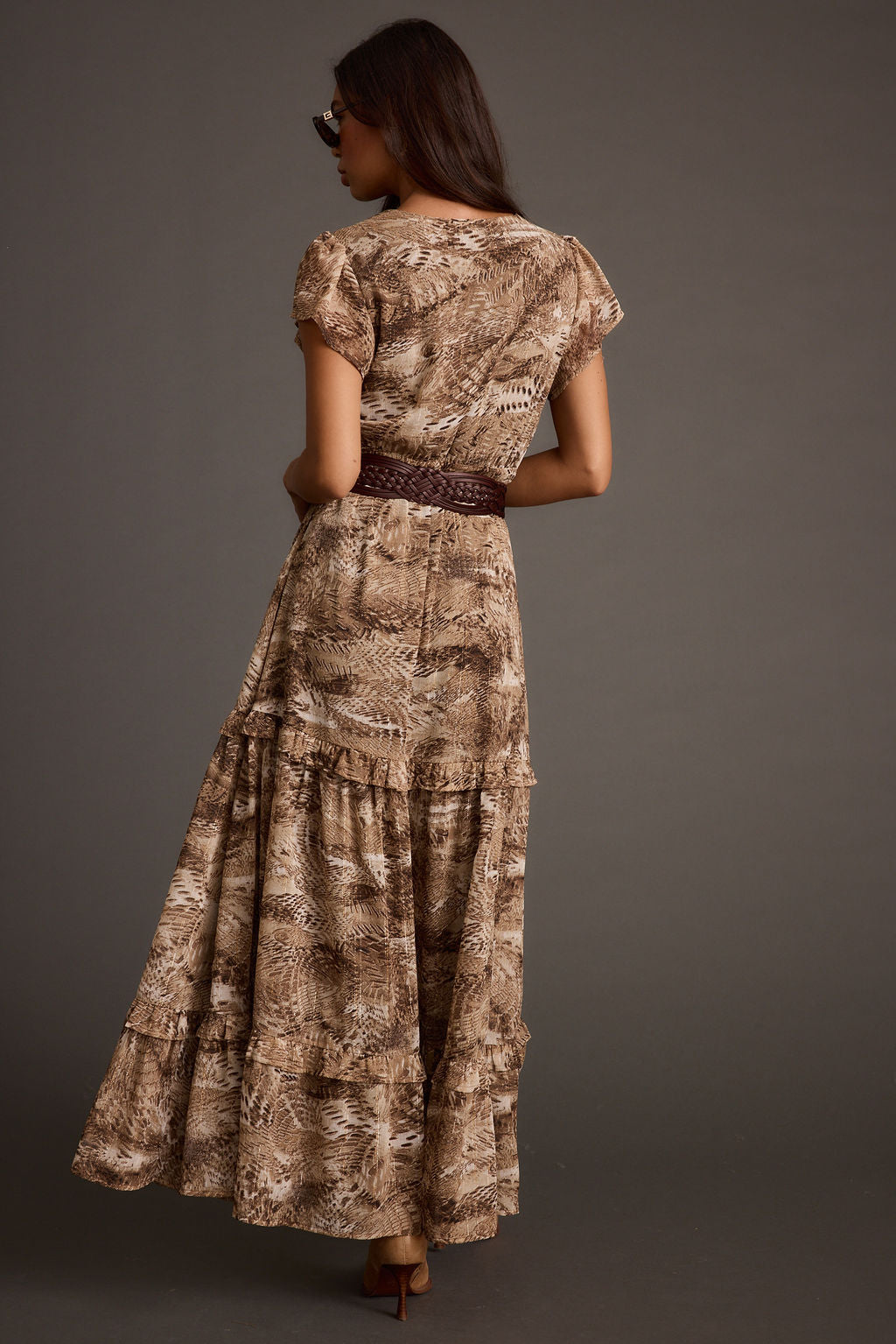 Sundance Mocha Printed Maxi Dress – 12th Tribe
