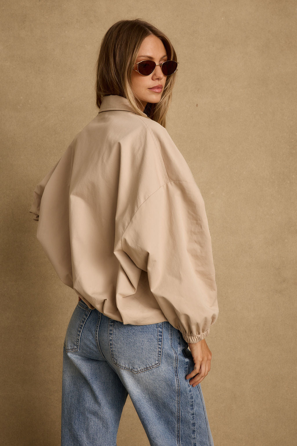 Monte Khaki Bubble Hem Jacket