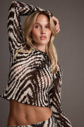 Taryn Zebra Mesh Long Sleeve Top