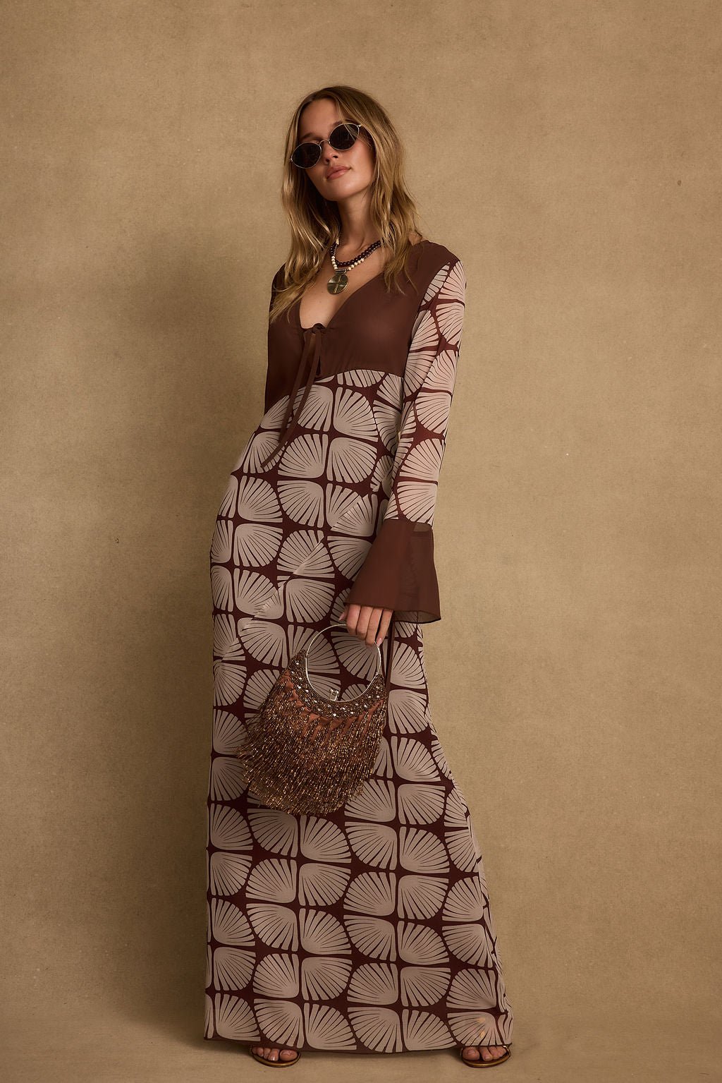 Thea Block Print Maxi Dress