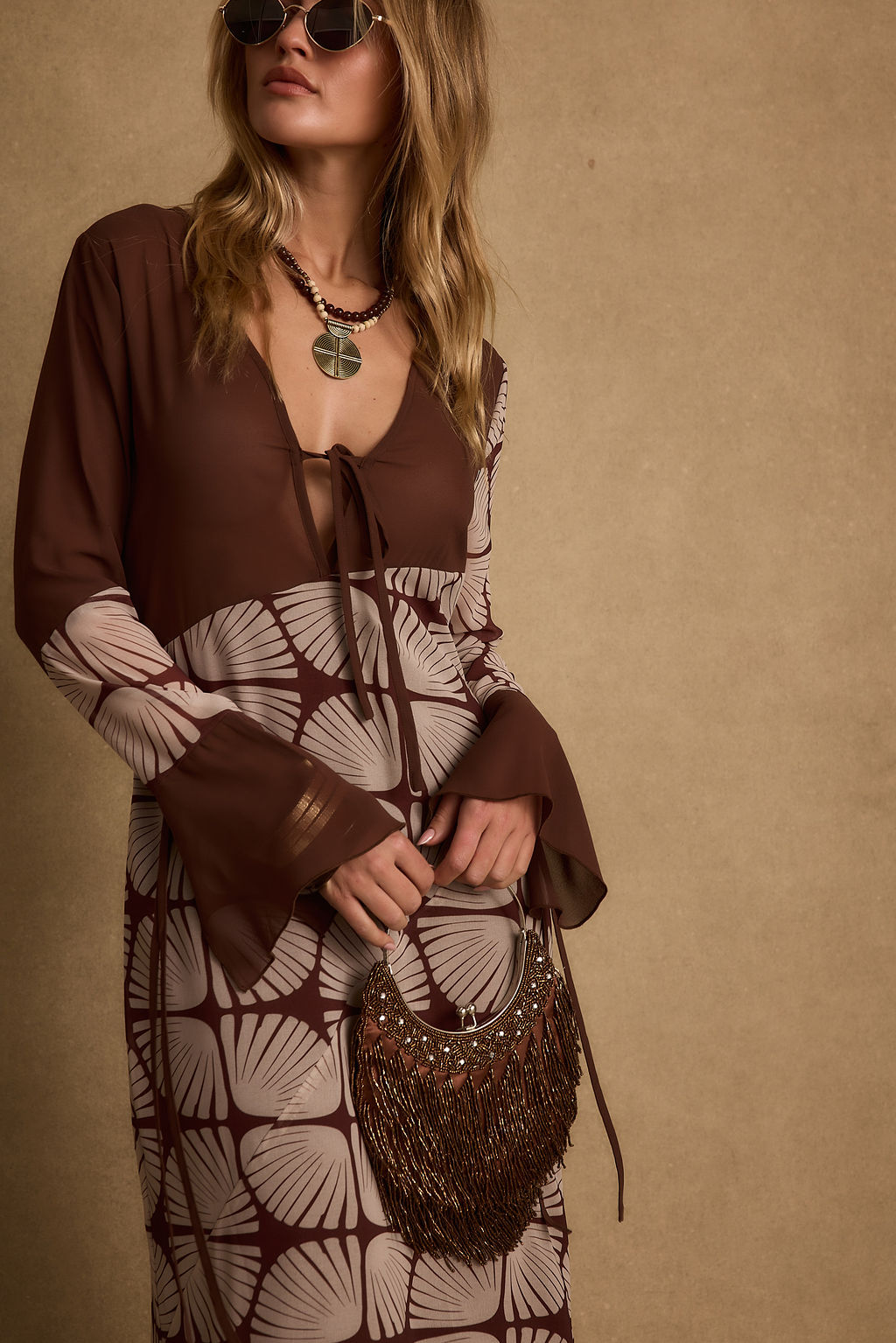 Thea Block Print Maxi Dress
