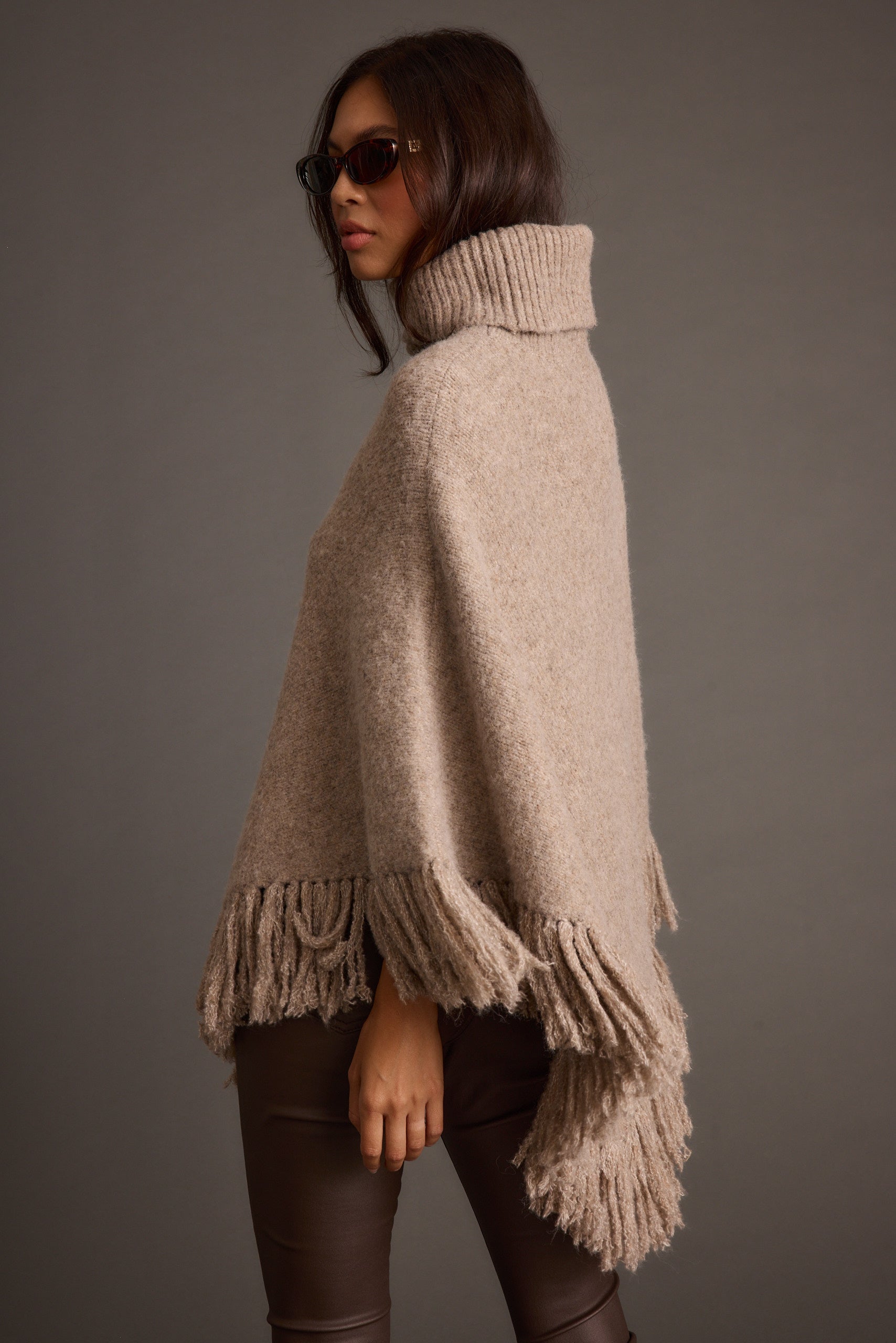 Tabitha Dark Taupe Poncho