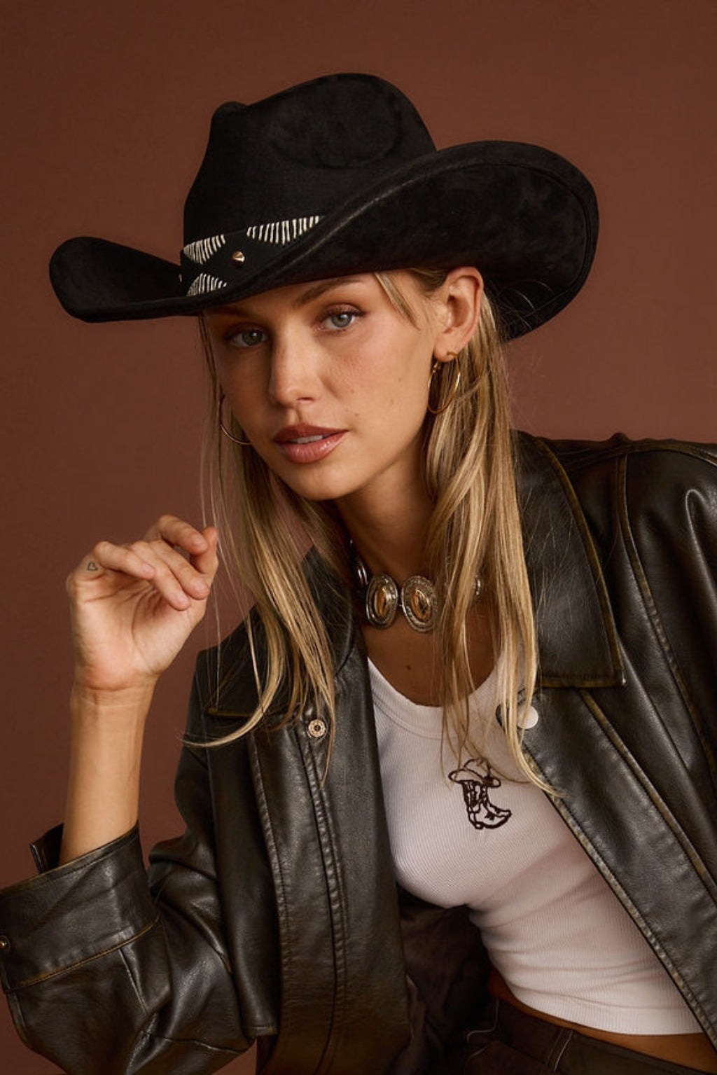 Talon Black Suede Cowboy Hat