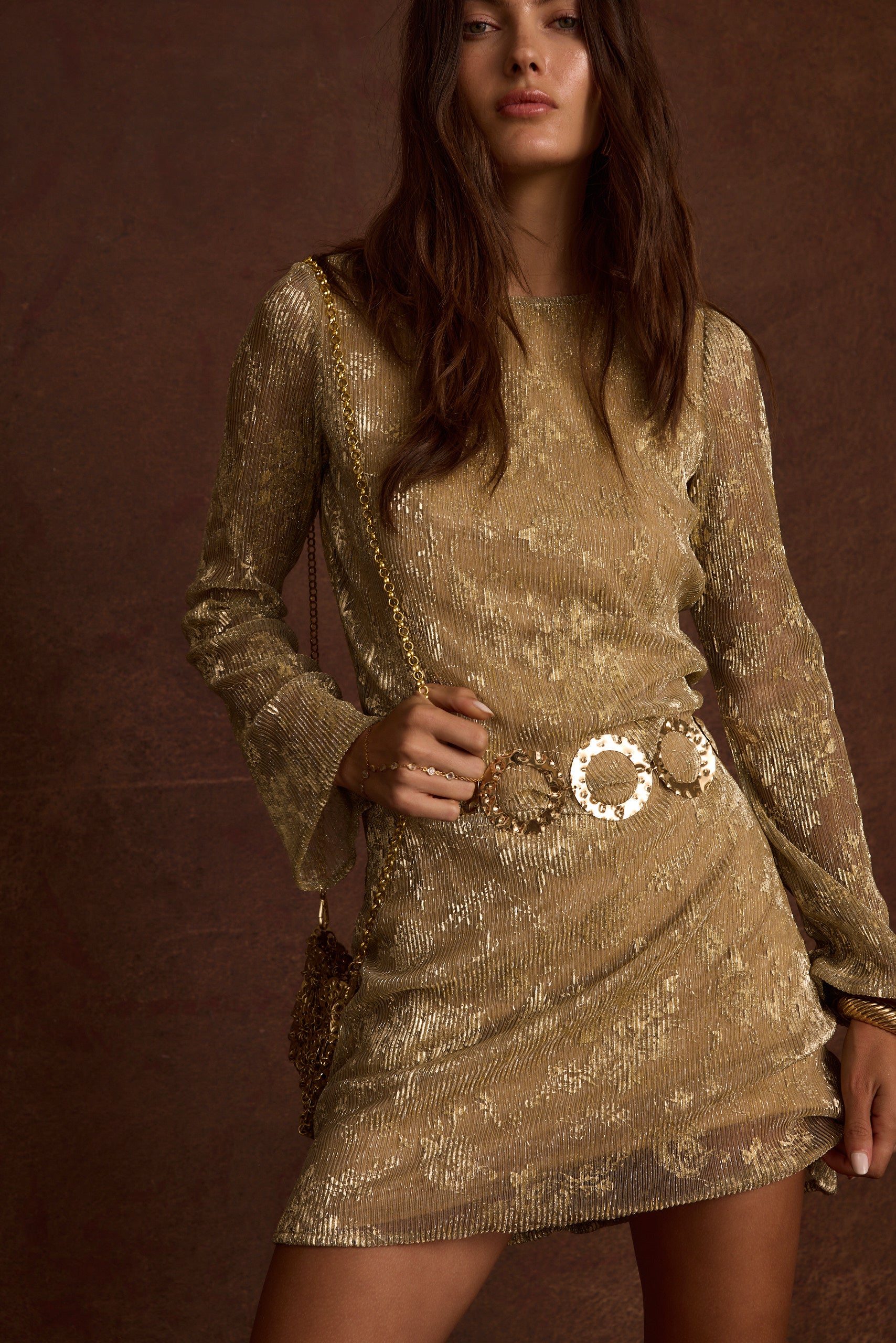 Tate Gold Mini Dress