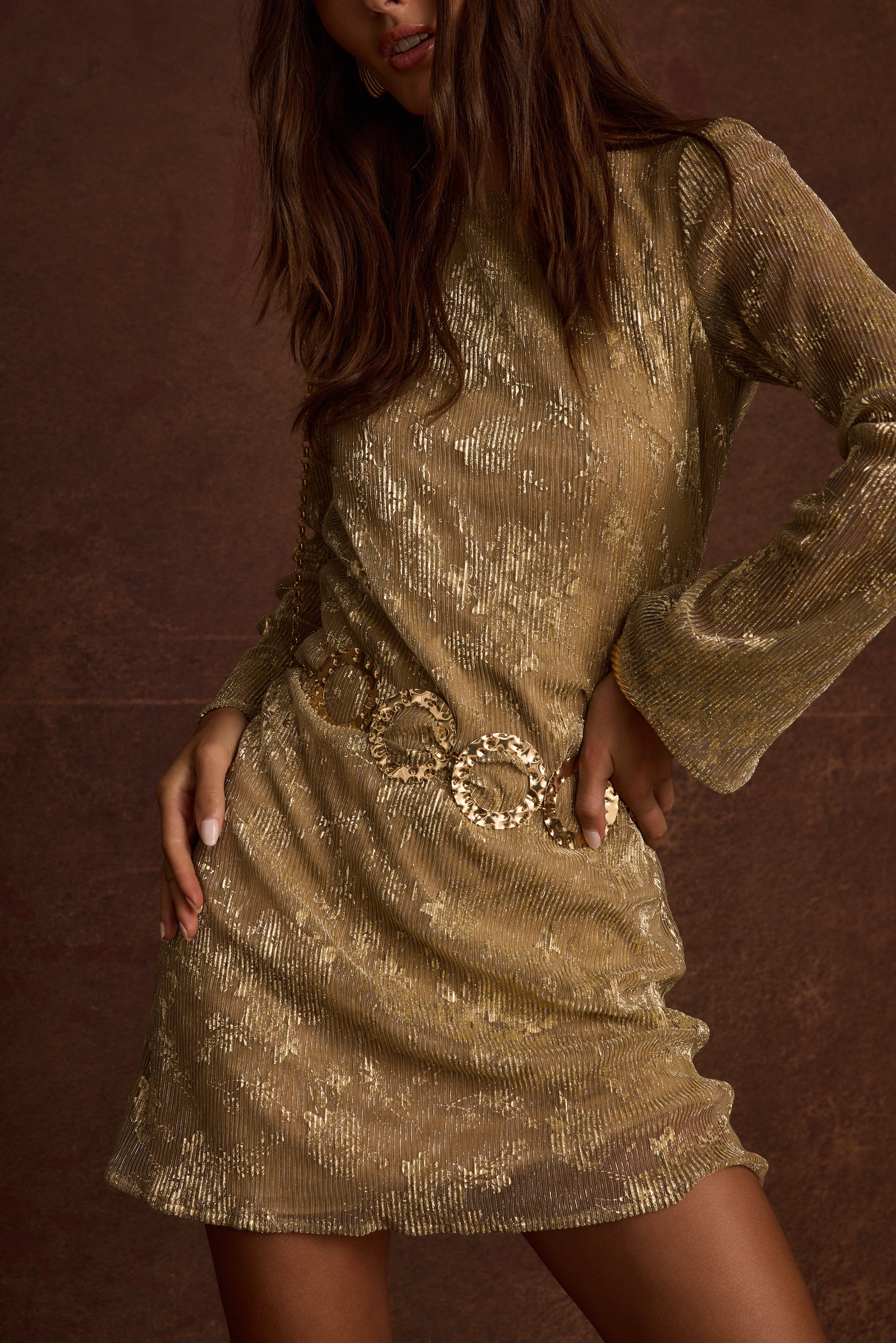 Tate Gold Mini Dress