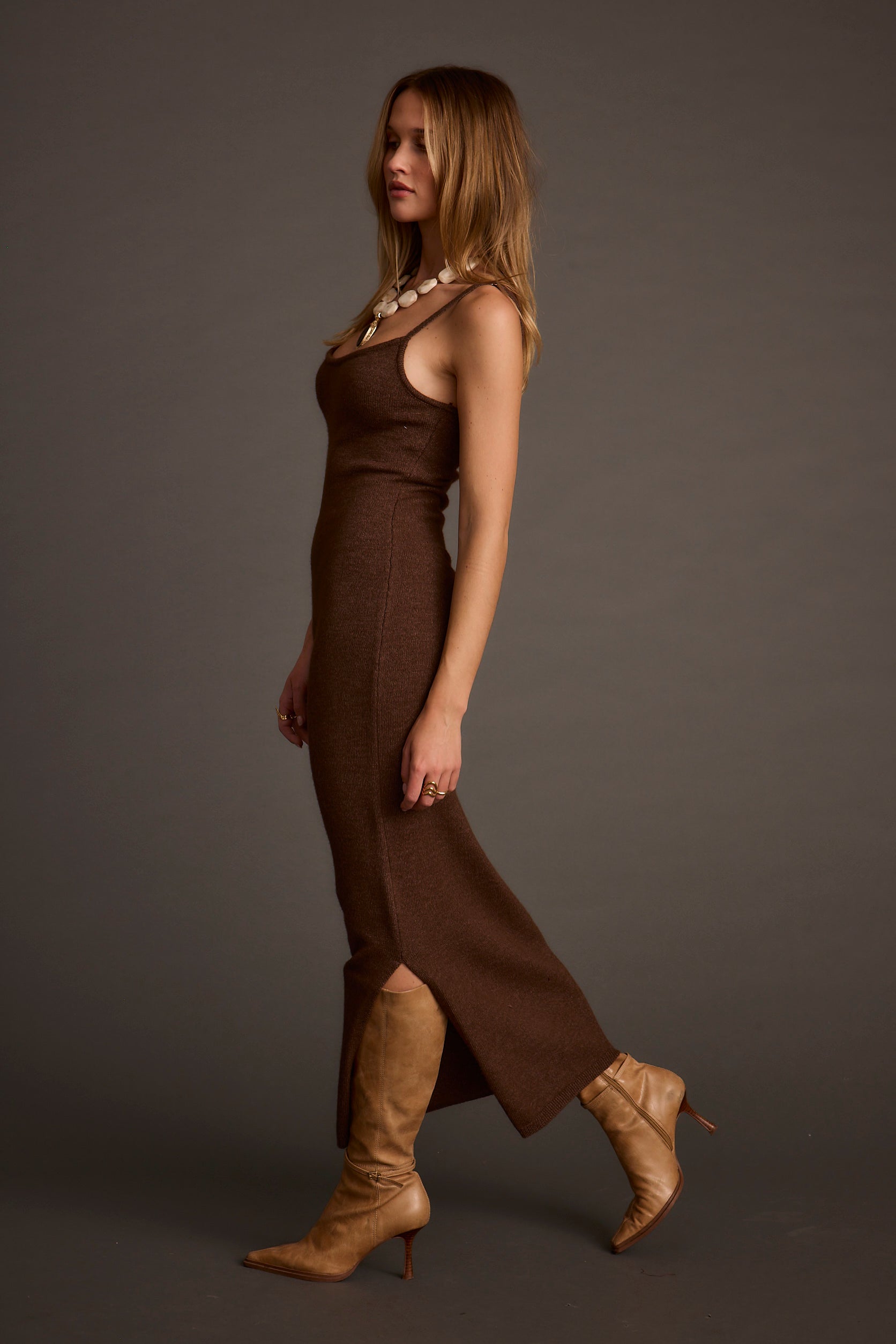 Teresa Mocha Sweater Midi Dress