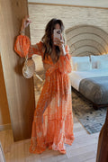 Daphnie Orange Maxi Dress