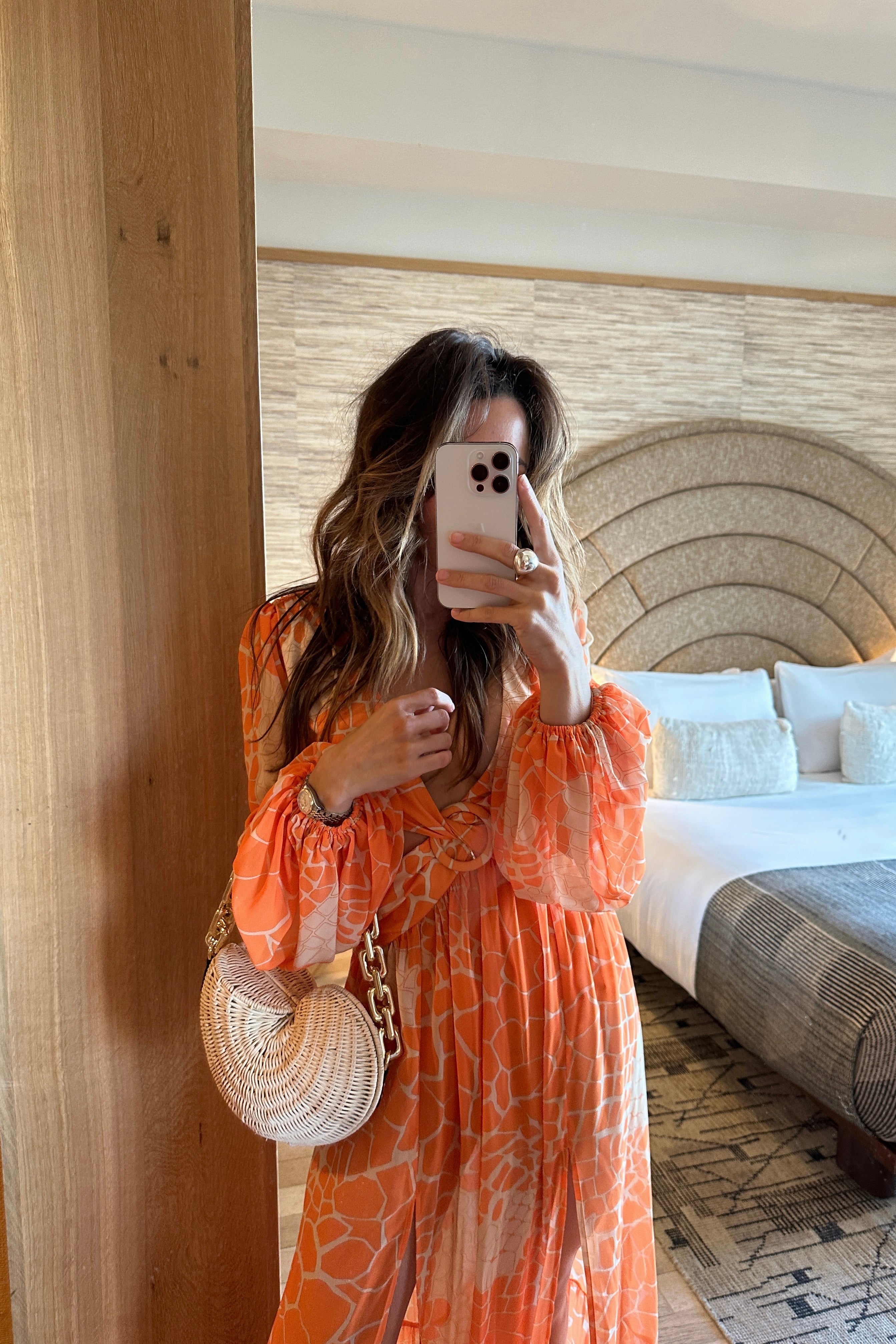 Daphnie Orange Maxi Dress